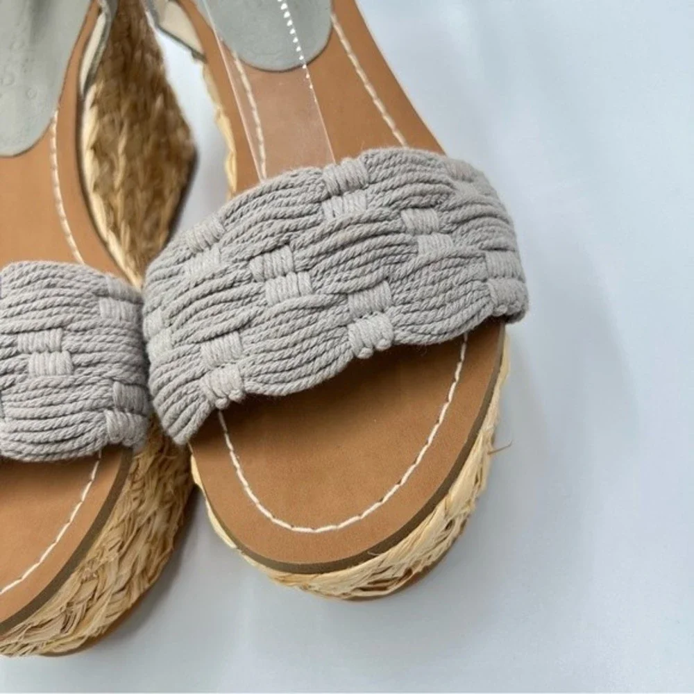Splendid Womens Size 6.5 Marlene Gray Espadrille Platform Wedges‎ Sandals Shoes